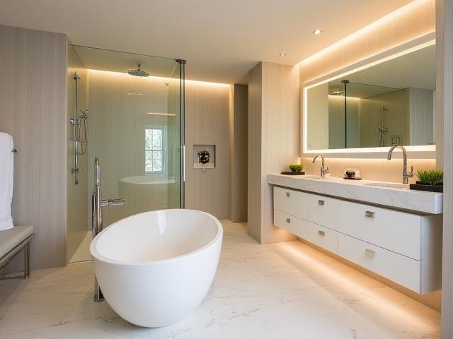 Elegant bad etter renovering